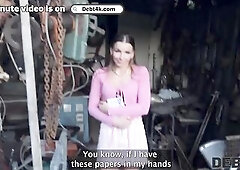 DEBT4k. Worthy bang in the backyard with a debtor. Sexy sex with Arina Shy