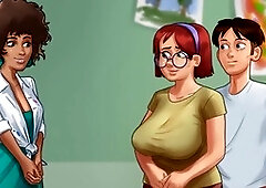 Summer modeling adventure with big-boobed beauty in public art class