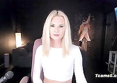 Naughty Blonde Shemale Camgirl Display