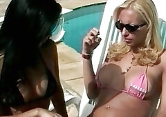 Hot TS fuck at the pool