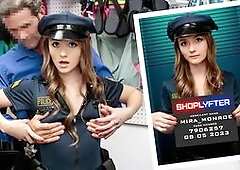As part of a college hazing stunt, Mira has to go into a store dressed as a sexy cop and record herself stealing something. But justice doesn’t care