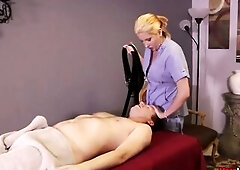 Golden-haired woman penis 