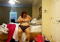 big beautiful woman Nurse Vicki gets suit after a shower