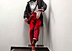 I peed a giant load in my satin panties in the stairwell