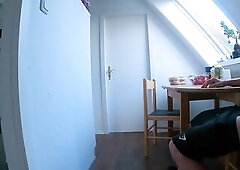DICKFLASH in STUDENTS APARTMENT: a lascivious college angel can't resist to finish me off