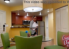 Amateur blonde MILF with glasses gets her pussy pounded POV by huge cock