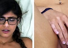 Mutual handjob session and massage with Mia Khalifa is so good