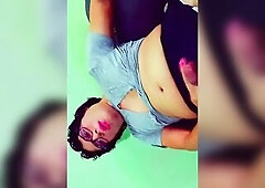 shemale masturbating and groaning with sex toy