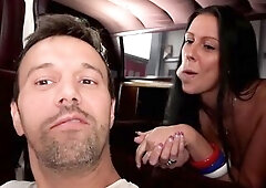 Hot large booty brunette hair enjoying in hard bang and warm load.