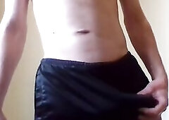 MTF Topless Aroused in Track Panties; Armpit Sniffing and Nipp Teasing