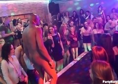Sex-hungry and cum-thirsty bitches suck big dicks at the party