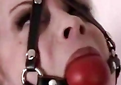 Dirty lesbian slave caged and molested by lezdom mistress BDSM