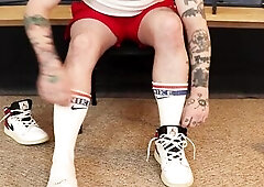 Locker room jerk off