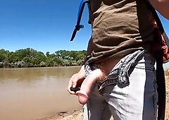 Putting a vibrator in a condom and ejaculating in public