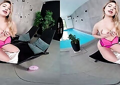 Fit golden-haired chick Nika Nut plays with juicy vagina — VirtualTaboo