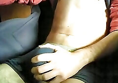 Stroking big boner on webcam