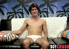 Thought provoking twunk has an interview and strokes