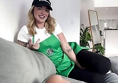 Barista cutie cheats on boyfriend whilst that guy's at work "I wager u would bang me more excellent in any case..."