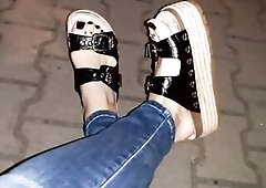 me walking around and showing my hot feet