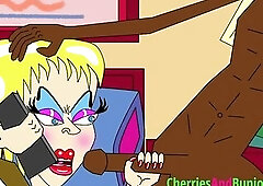 This is a comedy animation with intensive raunchy content. It shows interracial sex, blowjobs, bbc, trio, facial, and all that.