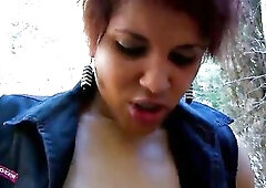 Old brown Skin Black Aged with Short hair talk to Outdoor Bang by Stranger at Pick Up Casting