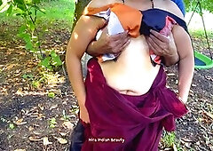 Outdoor blowjob, indian saree, indian saree sex
