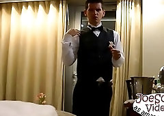 Aroused dudes have an interracial sex session