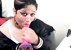 Transgender angel gives a fellatio