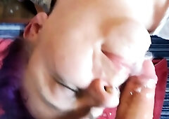 Upside-Down Throat Fuck - German BBW Deepthroats POV