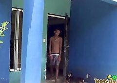 Outdoor assfucked african facialized