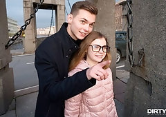 Lusty skinny teen Bella Gray is trying intensive sex in the cowgirl pose