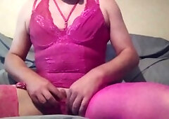 Showing off my sissy hole then pleasuring my little clit until I explode