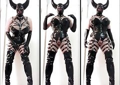 CD Satan Spandex Condom Lady Domme Demon Fetish Goddess