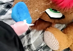 Spunk on fursuit until fully glazed