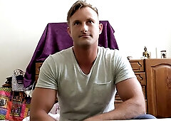 Jacked-up blonde dude gets fucked in POV