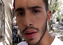 Guy gets cash to jerk off and suck dick