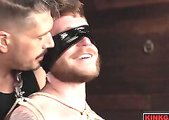 WoodxBound slaps and strokes Colt Spences meaty hog until he finally cums