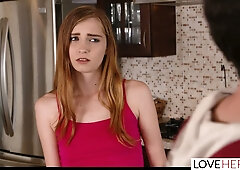 Sarah Banks films herself giving Jake Adams a intense footjob in their shared hallway