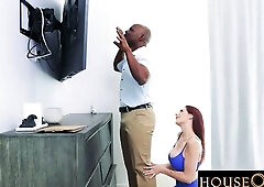 HOUSEOFYRE~ Cheating Redhead Housewife Kelly Caprice Sucks a Large Ebony Ramrod