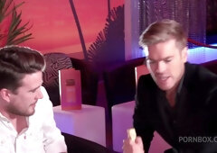 Busty Blonde Pole Dancer Takes On Stag Party Lads In a Wild Gangbang