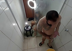 Nicolly Mattos Shaves Nicoly Mattos Big Ass in Shower