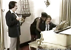 Black Ayes Takes On Frank James and Sasha Gabor and Gets 2 Hawt Loads of Cum Over Her Fine Butt Bazookas!