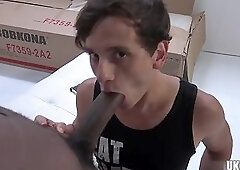 Big dick jock interracial and facial cum