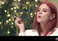 Redhead bitch letting this big black cock boss fuck her hard