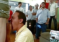 Sucking his thick cock