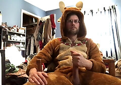 Holiday reindeer costume play