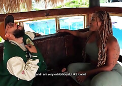 Charming Black Bounces and rides a Large shlong balls unfathomable, Sexy Latin chick Intensive sex