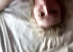 Sexy blonde tranny blows a dick and gets fucked hard