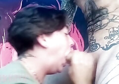 Massive ramrod gets fleshly sloppy fellatio