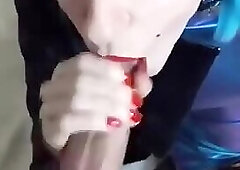 amigaeterahashi Blue haired goth t girl sucks a mean di